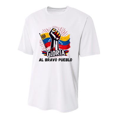 2024 Venezuela Gloria Al Bravo Venezuelan People Youth Performance Sprint T-Shirt