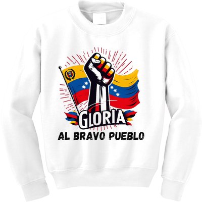 2024 Venezuela Gloria Al Bravo Venezuelan People Kids Sweatshirt