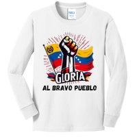 2024 Venezuela Gloria Al Bravo Venezuelan People Kids Long Sleeve Shirt