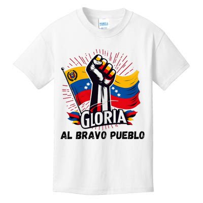 2024 Venezuela Gloria Al Bravo Venezuelan People Kids T-Shirt