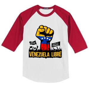 2024 Venezuela Libre Bandera De Venezuela Venezolano Kids Colorblock Raglan Jersey