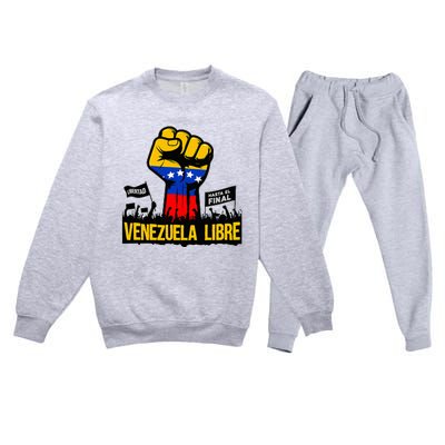 2024 Venezuela Libre Bandera De Venezuela Venezolano Premium Crewneck Sweatsuit Set