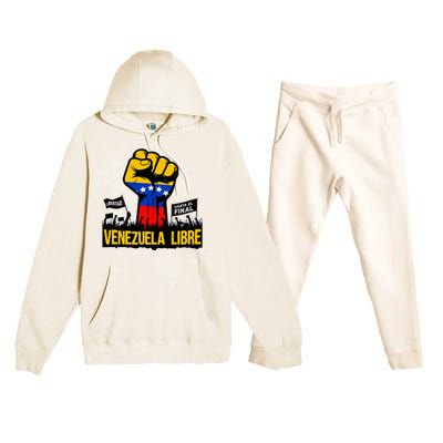 2024 Venezuela Libre Bandera De Venezuela Venezolano Premium Hooded Sweatsuit Set