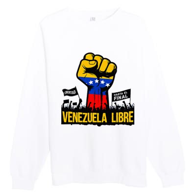 2024 Venezuela Libre Bandera De Venezuela Venezolano Premium Crewneck Sweatshirt