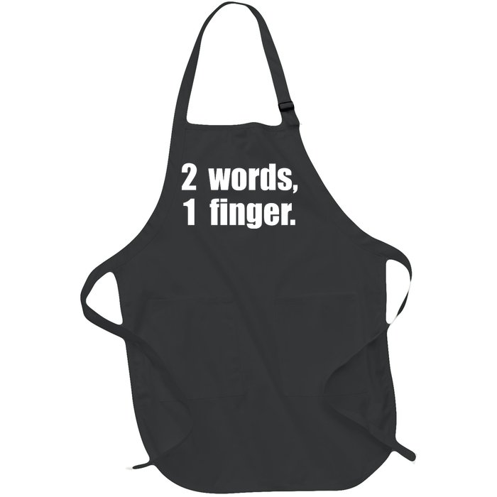 2 Words 1 Finger Funny Full-Length Apron With Pockets