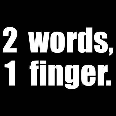 2 Words 1 Finger Funny T-Shirt