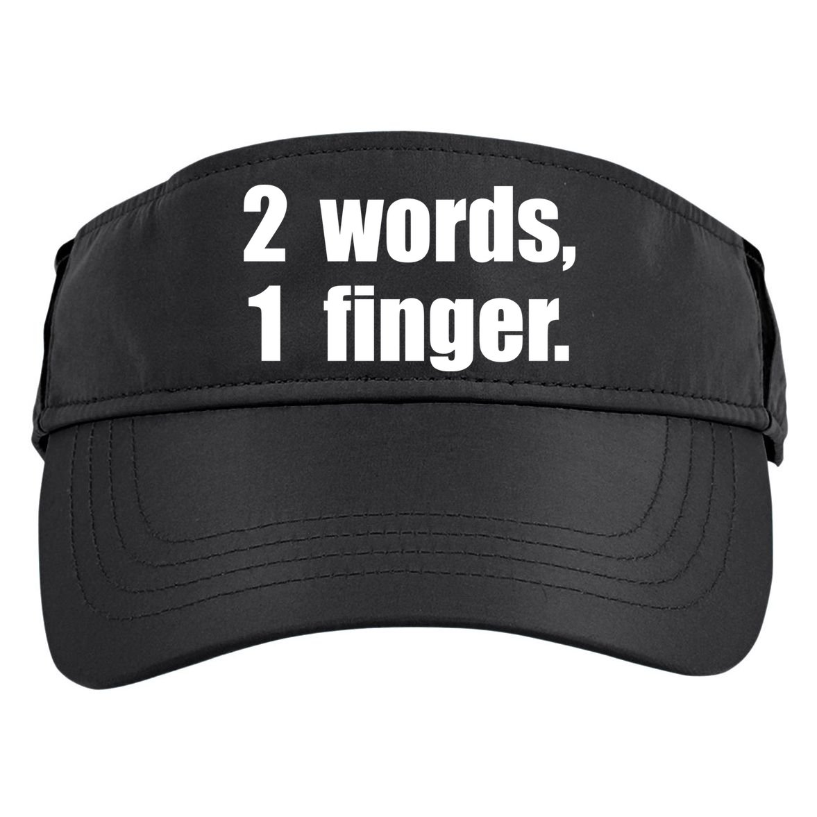 2 Words 1 Finger Funny Adult Drive Performance Visor