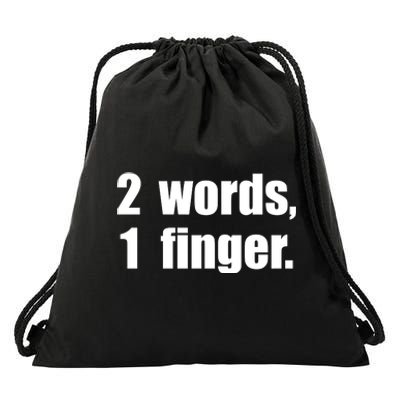 2 Words 1 Finger Funny Drawstring Bag