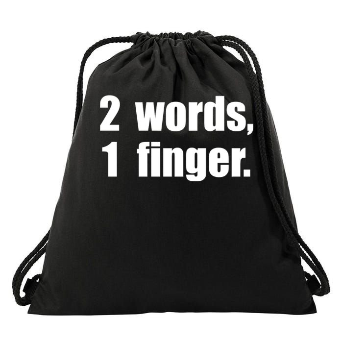 2 Words 1 Finger Funny Drawstring Bag