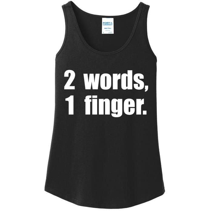 2 Words 1 Finger Funny Ladies Essential Tank