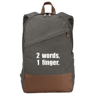 2 Words 1 Finger Funny Cotton Canvas Backpack