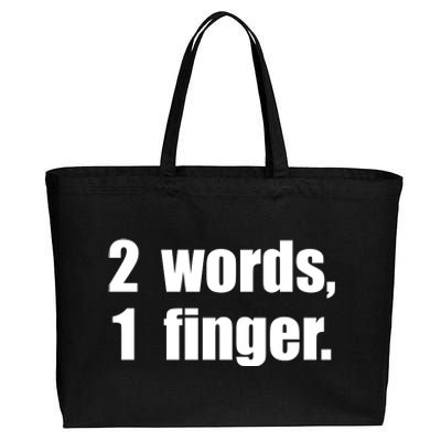 2 Words 1 Finger Funny Cotton Canvas Jumbo Tote