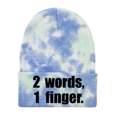 2 Words 1 Finger Funny Tie Dye 12in Knit Beanie