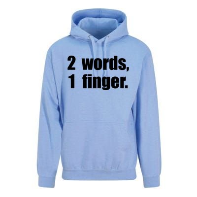 2 Words 1 Finger Funny Unisex Surf Hoodie