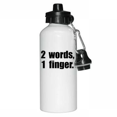 2 Words 1 Finger Funny Aluminum Water Bottle 