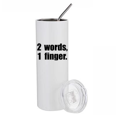 2 Words 1 Finger Funny Stainless Steel Tumbler