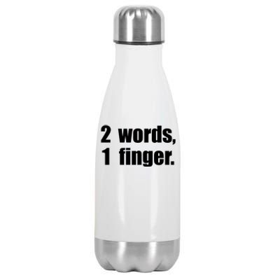 2 Words 1 Finger Funny Stainless Steel Insulated Water Bottle