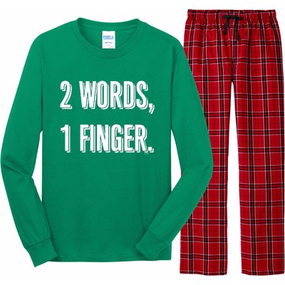 2 Words 1 Finger Long Sleeve Pajama Set