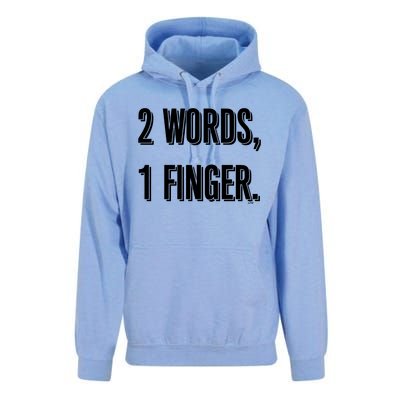 2 Words 1 Finger Unisex Surf Hoodie