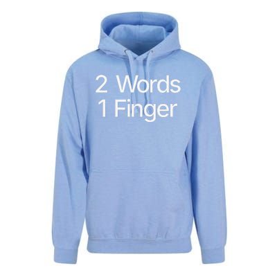 2 Words 1 Finger Funny Unisex Surf Hoodie