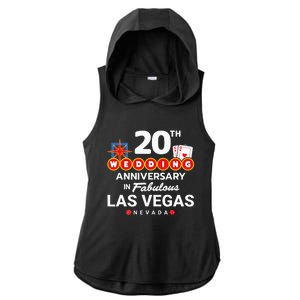 20th Wedding Anniversary Vegas Couple Vegas Anniversary Ladies PosiCharge Tri-Blend Wicking Draft Hoodie Tank