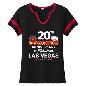 20th Wedding Anniversary Vegas Couple Vegas Anniversary Ladies Halftime Notch Neck Tee