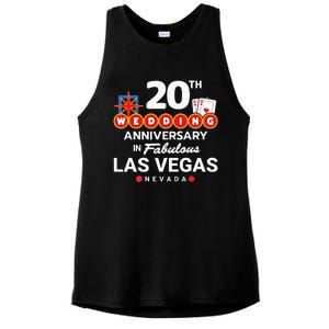 20th Wedding Anniversary Vegas Couple Vegas Anniversary Ladies PosiCharge Tri-Blend Wicking Tank