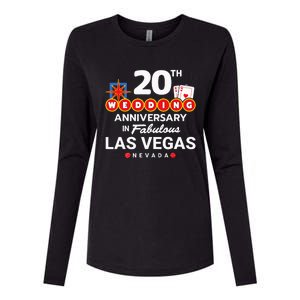 20th Wedding Anniversary Vegas Couple Vegas Anniversary Womens Cotton Relaxed Long Sleeve T-Shirt