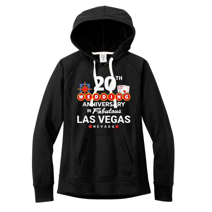 20th Wedding Anniversary Vegas Couple Vegas Anniversary Women's Fleece Hoodie