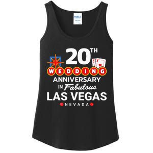 20th Wedding Anniversary Vegas Couple Vegas Anniversary Ladies Essential Tank