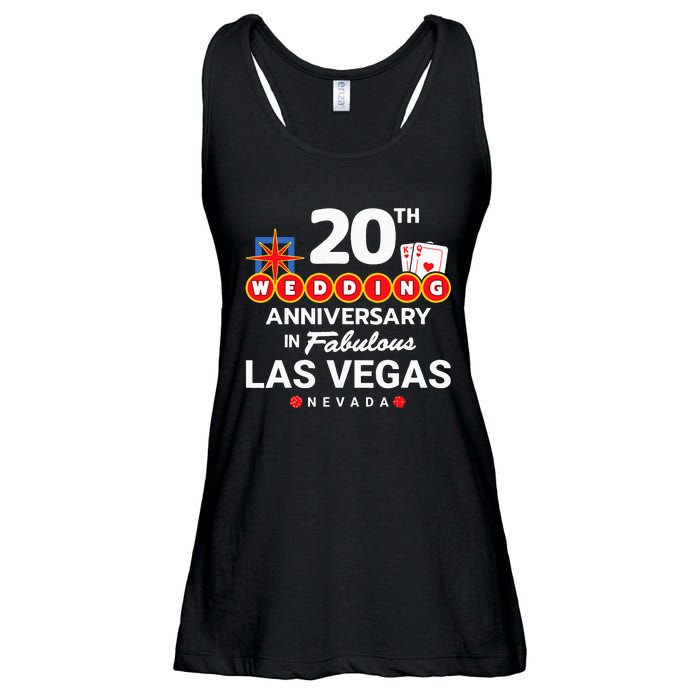 20th Wedding Anniversary Vegas Couple Vegas Anniversary Ladies Essential Flowy Tank