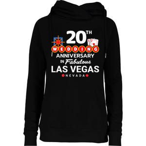 20th Wedding Anniversary Vegas Couple Vegas Anniversary Womens Funnel Neck Pullover Hood