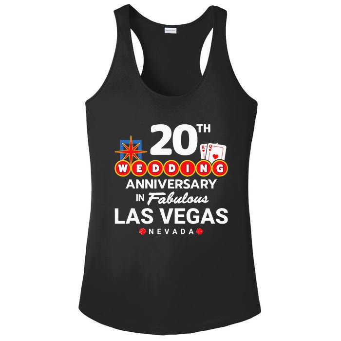 20th Wedding Anniversary Vegas Couple Vegas Anniversary Ladies PosiCharge Competitor Racerback Tank