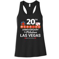 20th Wedding Anniversary Vegas Couple Vegas Anniversary Women's Racerback Tank