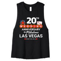 20th Wedding Anniversary Vegas Couple Vegas Anniversary Women's Racerback Cropped Tank