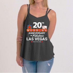 20th Wedding Anniversary Vegas Couple Vegas Anniversary Women's Strappy Tank