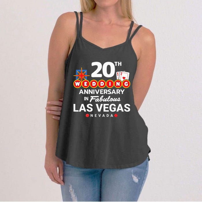 20th Wedding Anniversary Vegas Couple Vegas Anniversary Women's Strappy Tank