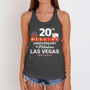 20th Wedding Anniversary Vegas Couple Vegas Anniversary Women's Knotted Racerback Tank