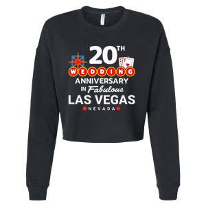 20th Wedding Anniversary Vegas Couple Vegas Anniversary Cropped Pullover Crew