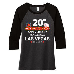 20th Wedding Anniversary Vegas Couple Vegas Anniversary Women's Tri-Blend 3/4-Sleeve Raglan Shirt