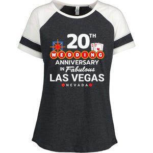 20th Wedding Anniversary Vegas Couple Vegas Anniversary Enza Ladies Jersey Colorblock Tee