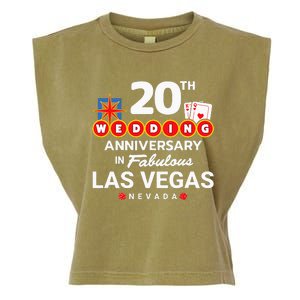 20th Wedding Anniversary Vegas Couple Vegas Anniversary Garment-Dyed Women's Muscle Tee