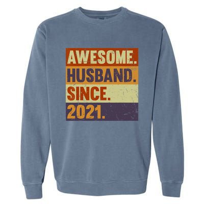 2nd Wedding Anniversary For Him Cotton Gift Husband Garment-Dyed Sweatshirt