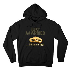 24th Wedding Anniversary Just Married 24 Years Ago Hoodie