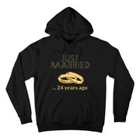 24th Wedding Anniversary Just Married 24 Years Ago Hoodie