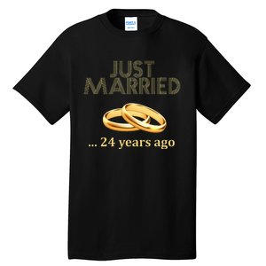 24th Wedding Anniversary Just Married 24 Years Ago Tall T-Shirt