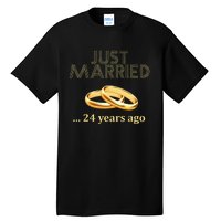 24th Wedding Anniversary Just Married 24 Years Ago Tall T-Shirt