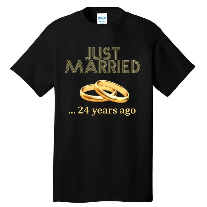 24th Wedding Anniversary Just Married 24 Years Ago Tall T-Shirt