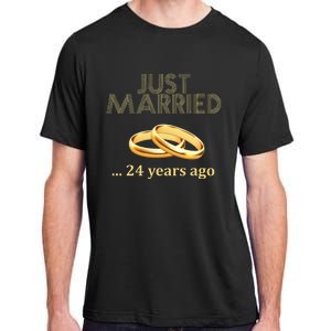 24th Wedding Anniversary Just Married 24 Years Ago Adult ChromaSoft Performance T-Shirt