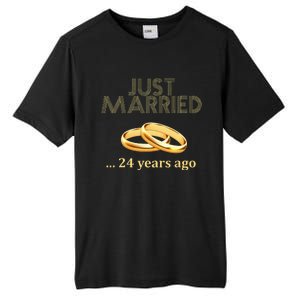 24th Wedding Anniversary Just Married 24 Years Ago Tall Fusion ChromaSoft Performance T-Shirt